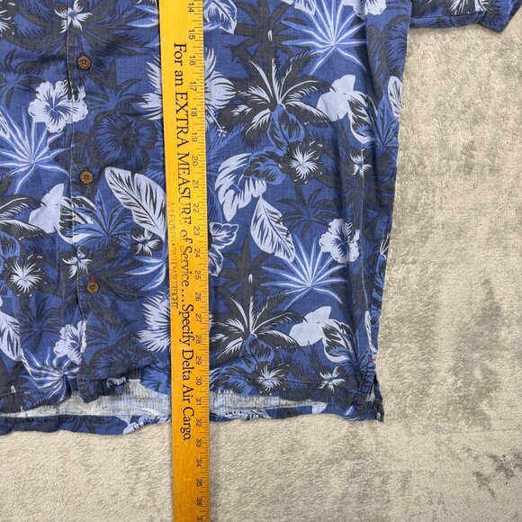 Tommy Bahama Patriots Floral Hawaiian Shirt 100% Silk Mens 3XL Camp Resortwear - Picture 6 of 7